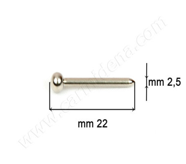 BELLOWS PIN ROUND HEAD, NICKEL FINISH MM 22