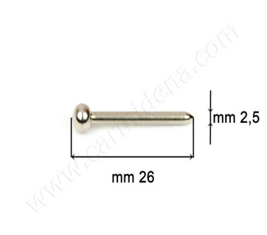 SPILLI OTT. NIKELATI - TESTA TONDA MM 2.5 x 26 (LUNGHI)