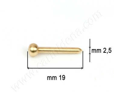 BELLOWS PIN ROUND HEAD, BRASS FINISH MM 19
