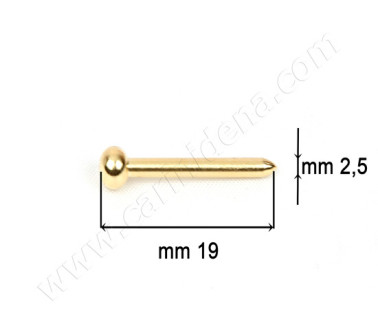BELLOWS PIN ROUND HEAD, GOLD FINISH MM 19