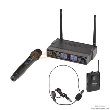 RADIOMICROFONO SOUNDSATION DIGITALE DOPPIO UHF WF-D290HP 1TX MANO + 1TASC. HEADSET 823-832MHz