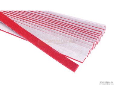 STRISCETTE PELLE E FELTRO - BIANCA-ROSSO mm 13 X 1,5 +-0,1