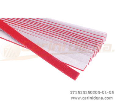 STRISCETTE PELLE E FELTRO - BIANCA-ROSSO mm 13 X 1,5 +-0,1