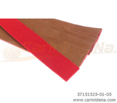 STRISCETTE PELLE E FELTRO - MARRONE-ROSSO mm 15 X 2,5 +-0,1