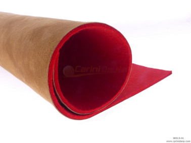 PELLE E FELTRO IN LASTRA RETTIFICATA (nr 1m2 0,10) SP. mm 1,5 (+-0,1) MARRONE/ROSSO