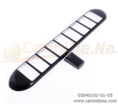 borchie copriregistri all t09 cm 28 5 x 5 smussata cnera   9 fori ps