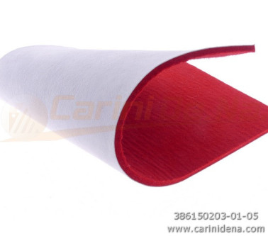PELLE E FELTRO IN LASTRA (nr 1m2 0,10) SP. mm 1,5 (+-0,3) BIANCA/ROSSO