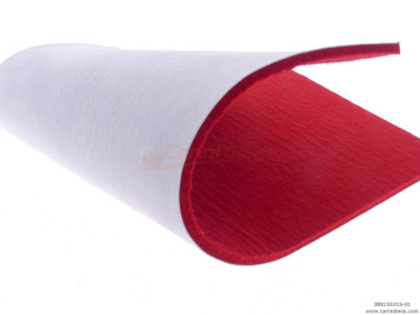 PELLE E FELTRO IN LASTRA RETTIFICATA (nr 1m2 0,10) SP. mm 1,5 (+-0,1) BIANCA/ROSSO