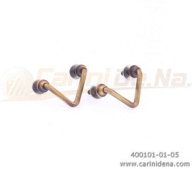 portatracolle filo a v ferro  invecchiato ottone