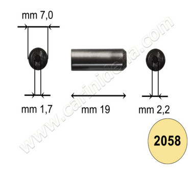 pistoncini tronc 7   x 19 2fori1 72 2 acr pastello avorio  car031bt 2058av