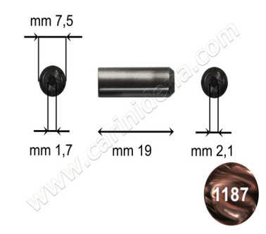 pistoncini tronc 7 5 x 19 2fori 1721 acr perla marrone scuro  car030bt 1187ma
