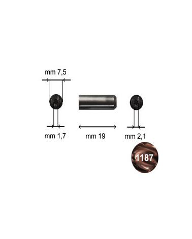 PISTONCINI TRONC. 7,5 X 19 2Fori 1.7-2.1 ACR. PERLA MARRONE SCURO - CAR030BT 1187MA