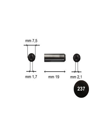 pistoncini tronc 7 5 x 19 2fori 1721 acr pastello nero  car030bt 237ner
