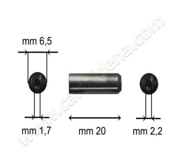 PISTONCINI TRONC. 6,5 X 20 2Fori: 1,7-2,2 - ACR. PASTELLO NERO - CAR060BT 237NER