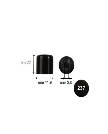 PISTONCINI ACR.  11,9 X 22 1 FORO:2,0X13 PASTELLO NERO 0237 - CAR054BB-20