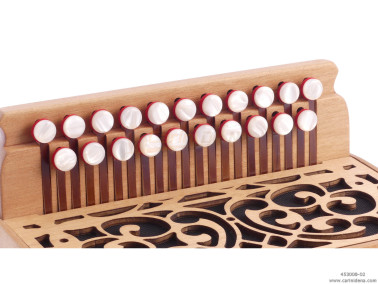 ORGANETTO ROL ST2  21/2 - 8/3+1REG - CILIEGIO - SOL/DO - BOTTONI PERLA BIANCO CON TRACOLLE - CON 1 POMELLO X REGISTRO 3A BASSI