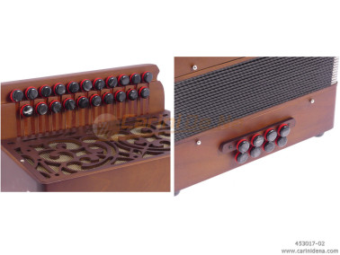 ORGANETTO ROL ST2  21/2 - 8/3+1REG - CILIEGIO VERNICIATO NOCE - SOL/DO - BOTTONI PERLA NERO CON TRACOLLE - CON 1 POMELLO X REGIS