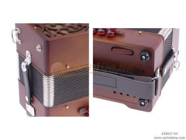 ORGANETTO ROL ST2  21/2 - 8/3+1REG - CILIEGIO VERNICIATO NOCE - SOL/DO - BOTTONI PERLA NERO CON TRACOLLE - CON 1 POMELLO X REGIS