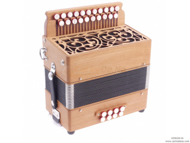 organetto rol st2  212  831reg  ciliegio  dofa  bottoni perla bianco con tracolle  con 1 pomello x registro 3a bassi