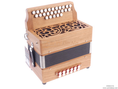 ORGANETTO ROL ST12  21+5/2 - 12/3+1REG - CILIEGIO - SOL/DO - BOTTONI PERLA BIANCO CON TRACOLLE - CON 1 POMELLO X REGISTRO 3A BAS