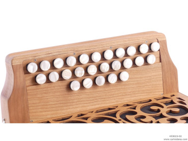 ORGANETTO ROL ST12  21+5/2 - 12/3+1REG - CILIEGIO - SOL/DO - BOTTONI PERLA BIANCO CON TRACOLLE - CON 1 POMELLO X REGISTRO 3A BAS