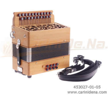 organetto rol st2  212  831reg  ciliegio  soldo  bottoni perla nero con tracolle  con 1 pomello x registro 3a bassi