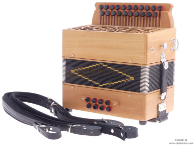 ORGANETTO ROL SM2  21/3 - 8/3+1REG - CILIEGIO - SOL/DO - BOTTONI PERLA NERO CON TRACOLLE - CON 1 POMELLO X REGISTRO 3A BASSI