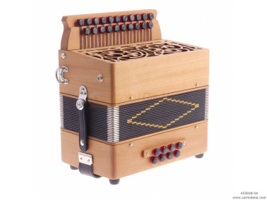 organetto rol sm2  213  831reg  ciliegio  soldo  bottoni perla nero con tracolle  con 1 pomello x registro 3a bassi