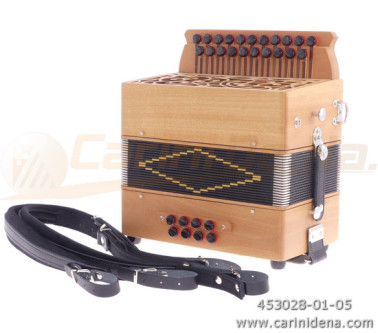 organetto rol sm2  213  831reg  ciliegio  soldo  bottoni perla nero con tracolle  con 1 pomello x registro 3a bassi