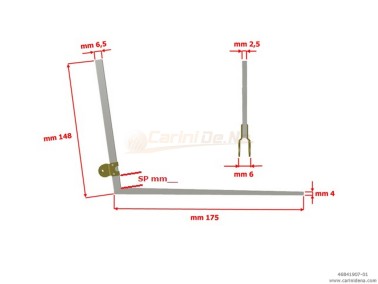 TASTI ALLUM. TRANC. CROM. 25/10 LUNGHI PUNTA LARGA P19 BOCC. 6.1 SP mm 7.0