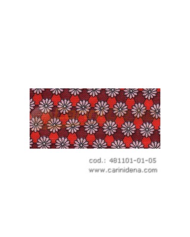 STOFFA FIORI H150 ROSSA/FIORI BIANCHI GEOMETRICI