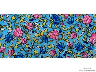 stoffa fiori caraibi02d23 h150 celeste  35004  var317