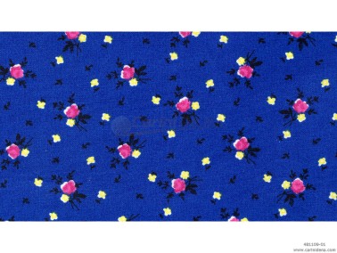 stoffa fiori caraibi h150 blu elettrico  t33399  col1309