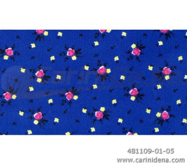 STOFFA FIORI CARAIBI H150 BLU ELETTRICO - T33399 - COL1309