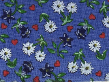 STOFFA FIORI TIROLO H150 AZZURRA