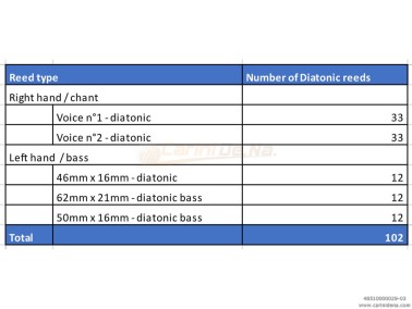 VOCI G DIAT 33/2(2N)18 Arm. 12BBf+12VxT TIPO A MANO G-C - MILLERET-PIGNOL
