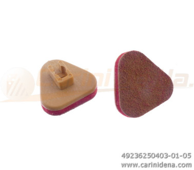 VALVOLE PLAST. AUSTR. NORM. TRIANG. U + PELLE/FELTRO mm 2,5 MARRONE/ROSSO