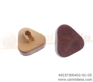 VALVOLE PLAST. AUSTR. NORM. TRIANG. n + PELLE/FELTRO mm 3,0 MARRONE/BIANCO