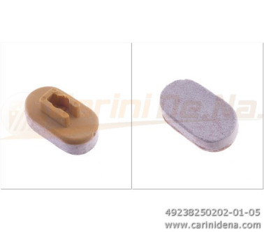 VALVOLE PLAST. AUSTR. NORM. OVALI + PELLE/FELTRO mm 2,5 BIANCA/BIANCO