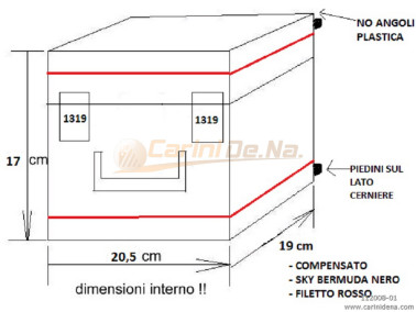 ASTUCCI CONCERTINE COMPENSATO int. 20.5 x 19 x 17 (12+5) SENZA ANGOLI
