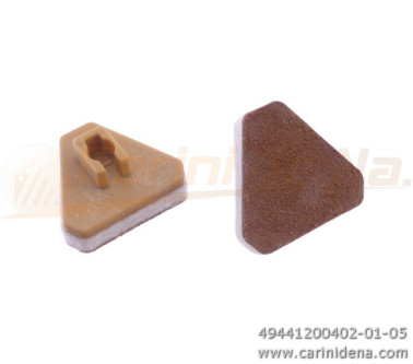 VALVOLE PLAST. AUSTR. SMUSSATE TRIANG n + PELLE/FELTRO mm 2,5 (2+PELLE) MARRONE/BIANCO