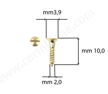SCREW  SELF-THREADING 2  X 10 TSP BRASS FINISHING