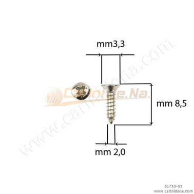 SCREW  SELF-THREADING 2  X  8.5 TSP HEAD mm 3.3 NIK