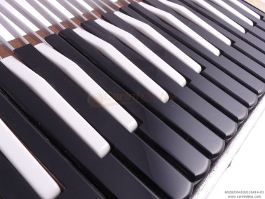 TASTIERA FISA PIANO 29T cm 33,5 F4,5 PALET mm 19x3 DIESIS N.3 SOL-SI PASTELLO NERO 0237-PLAST BIANCO