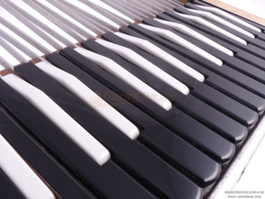 TASTIERA FISA PIANO 29T cm 33,5 F4,5 PALET mm 19x3 DIESIS N.3 SOL-SI PASTELLO NERO 0237-PLAST BIANCO