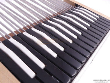 TASTIERA FISA PIANO 29T cm 33,5 F4,5 PALET mm 19x3 DIESIS N.3 SOL-SI PASTELLO NERO 0237-PLAST BIANCO