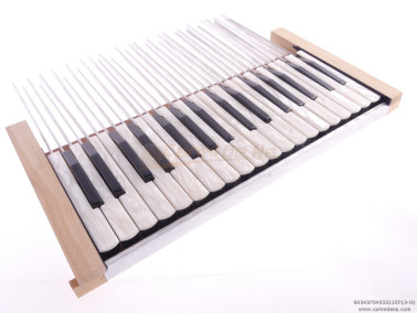 TASTIERA FISA PIANO 34T cm 37 F4,5 PALET mm 18x3 DIESIS N.3 SOL-MI PERLA BIANCO-PLAST NERO