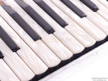 TASTIERA FISA PIANO 34T cm 37 F4,5 PALET mm 18x3 DIESIS N.3 SOL-MI PERLA BIANCO-PLAST NERO