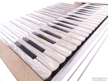 TASTIERA FISA PIANO 37T cm 41 F4,5 PALET mm 18x3 DIESIS N.2 SOL-SOL PERLA BIANCO 1136-PLAST NERO