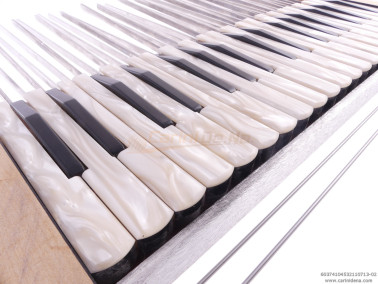 TASTIERA FISA PIANO 37T cm 41 F4,5 PALET mm 18x3 DIESIS N.2 SOL-SOL PERLA BIANCO 1136-PLAST NERO